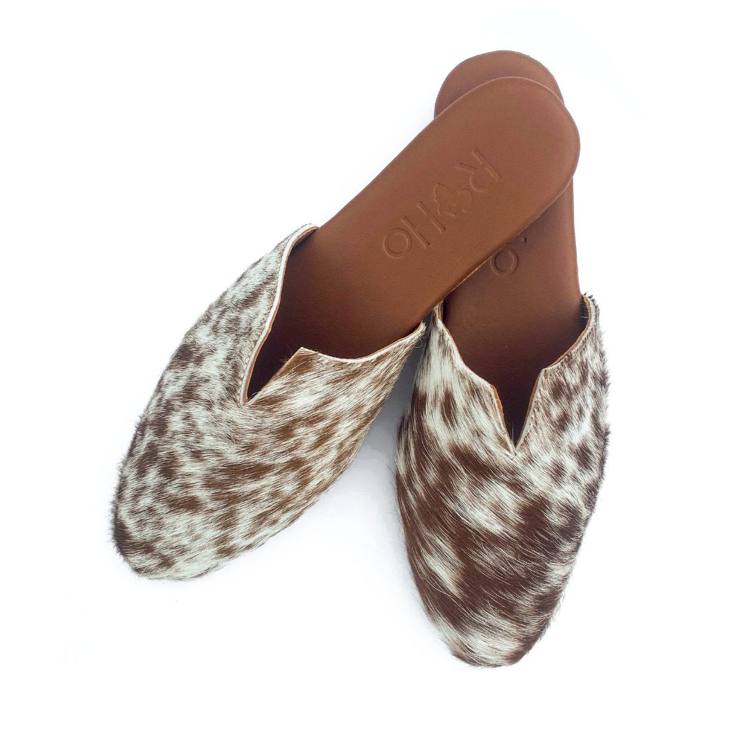 Tsavo Cowhide Mule, Brown & White Women's Sandal RoHo Goods 