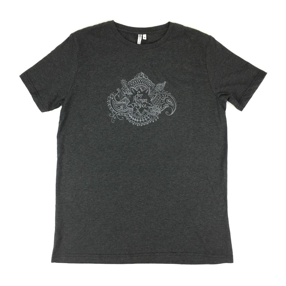 CREW CHARCOAL FOR HUMAN JUSTICE GRAY HENNA T-Shirt Made Free 