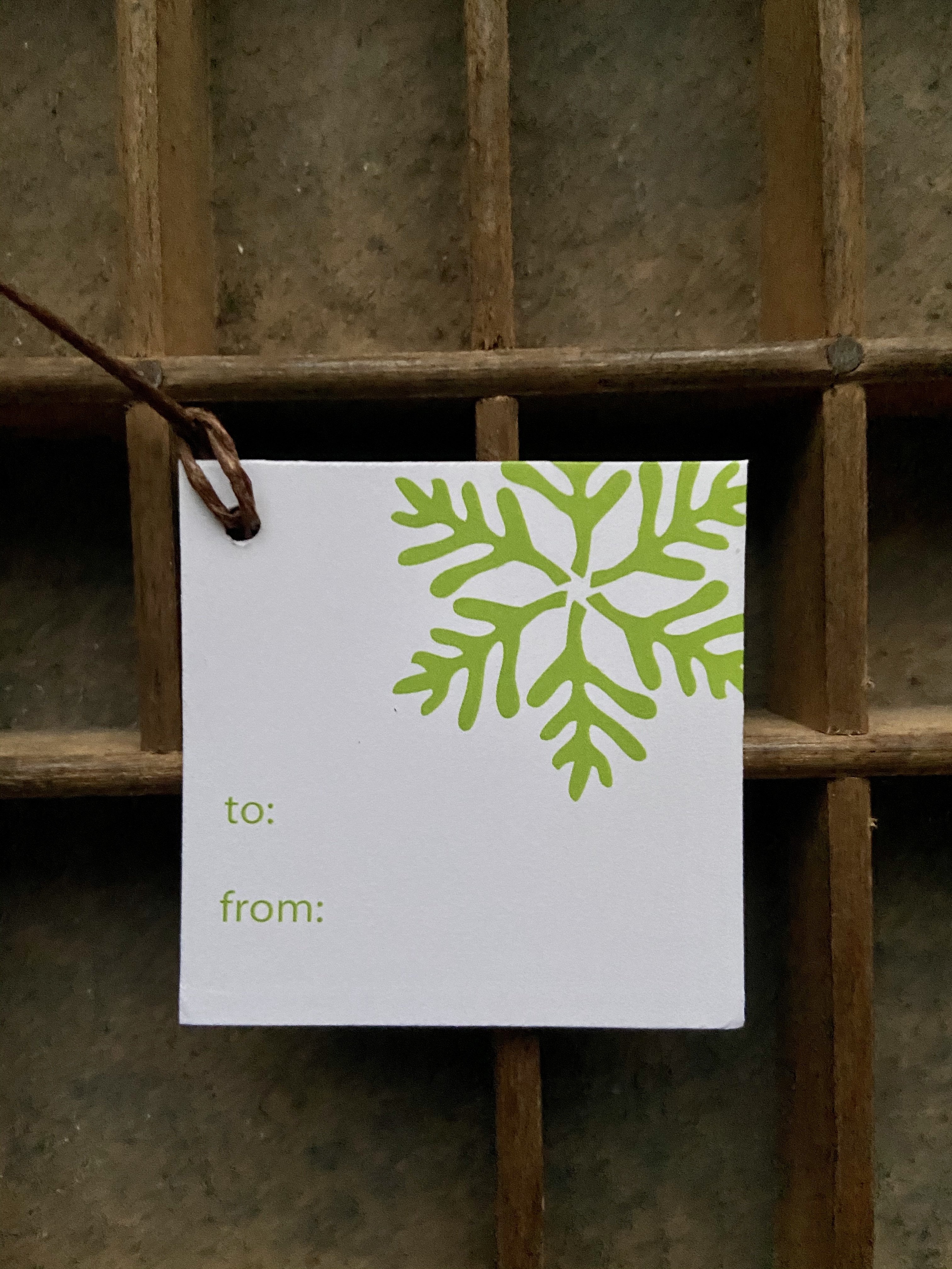 Snowflake Green Gift Tag Gift Tag Bradley & Lily 
