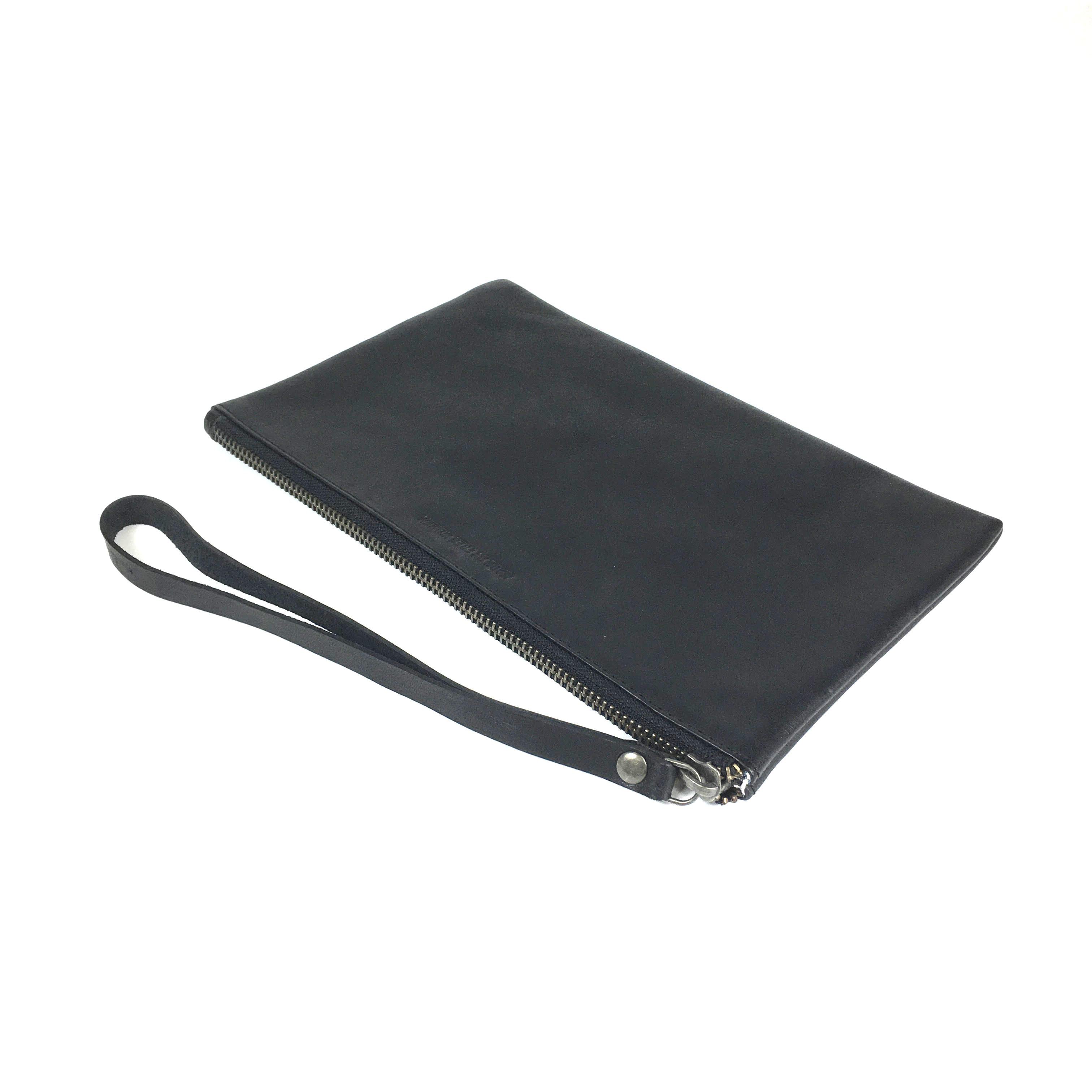 LEATHER CLUTCH BLACK Clutches Made Free 