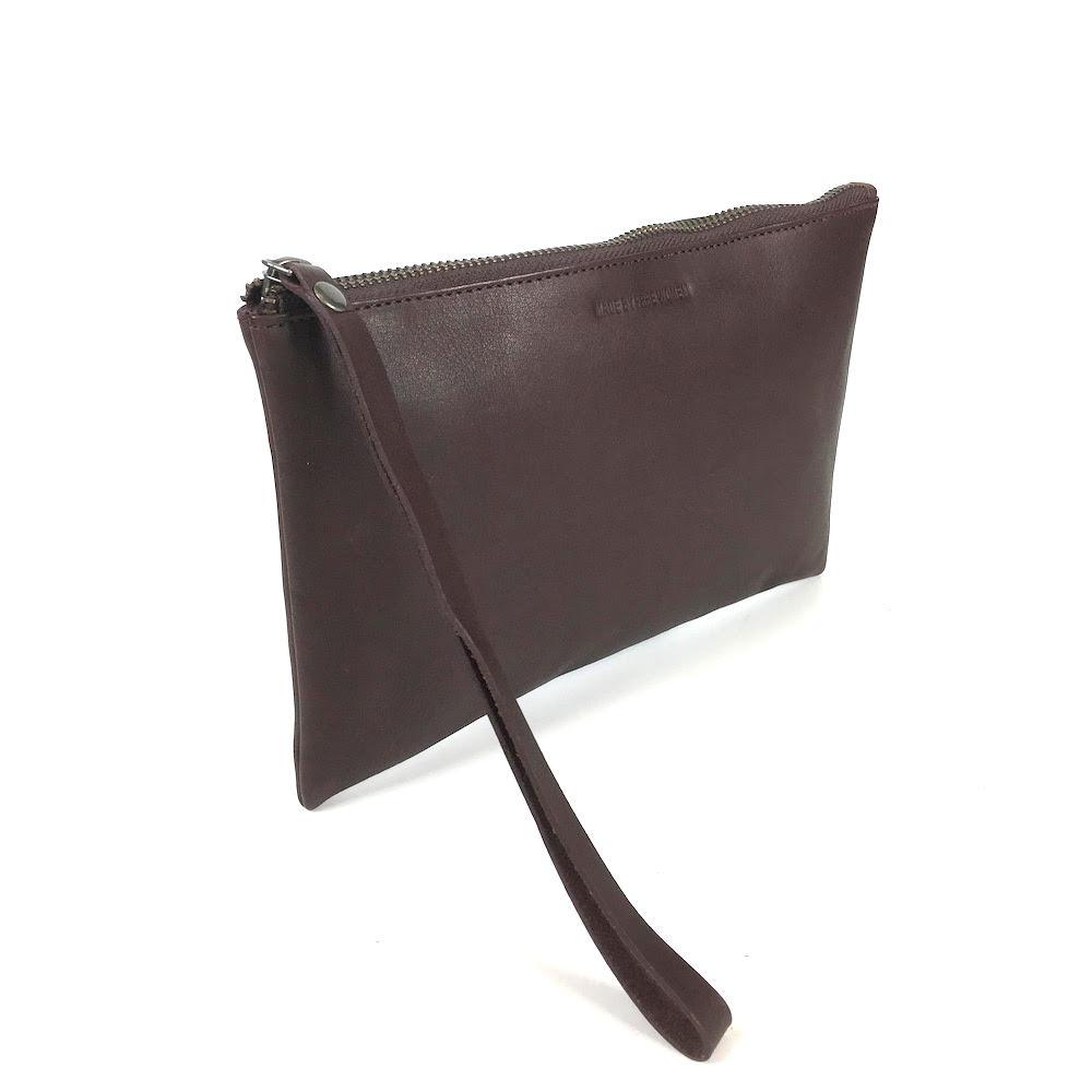 LEATHER CLUTCH BROWN Clutches Made Free 