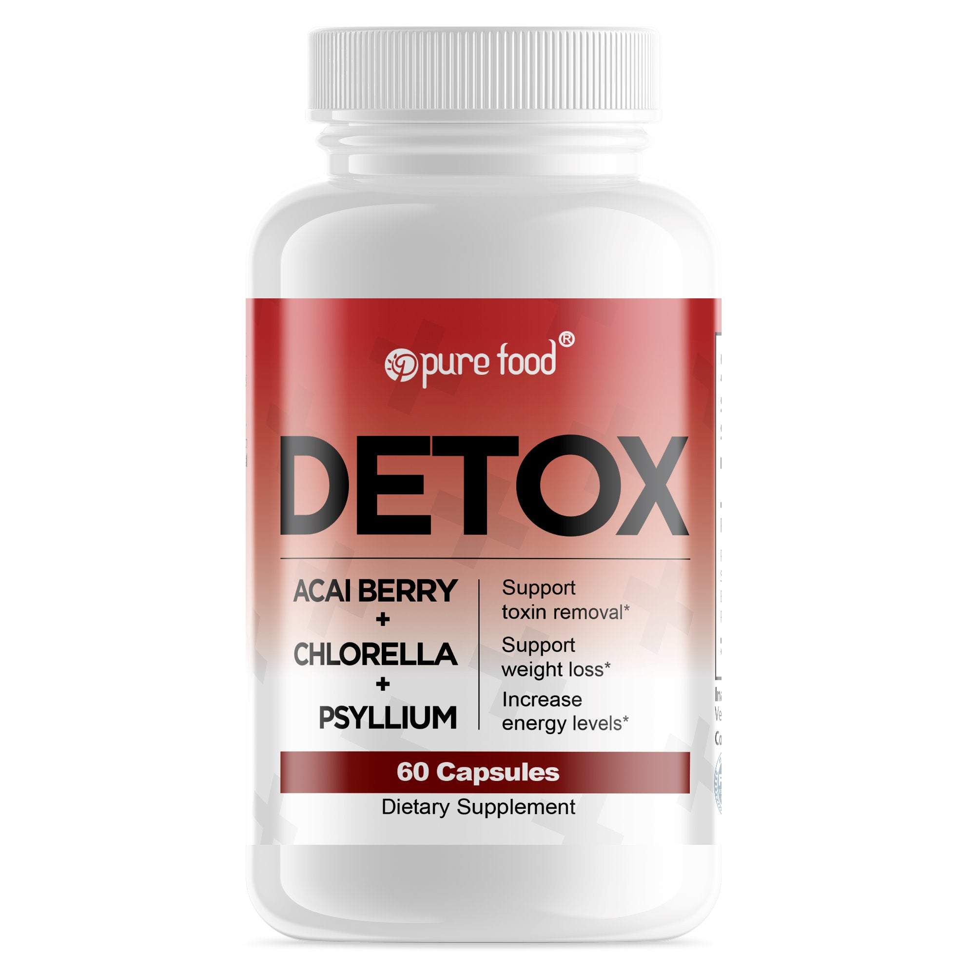 Pure Food DETOX - 60 Capsules Weight loss Pure Food Digestive Health 