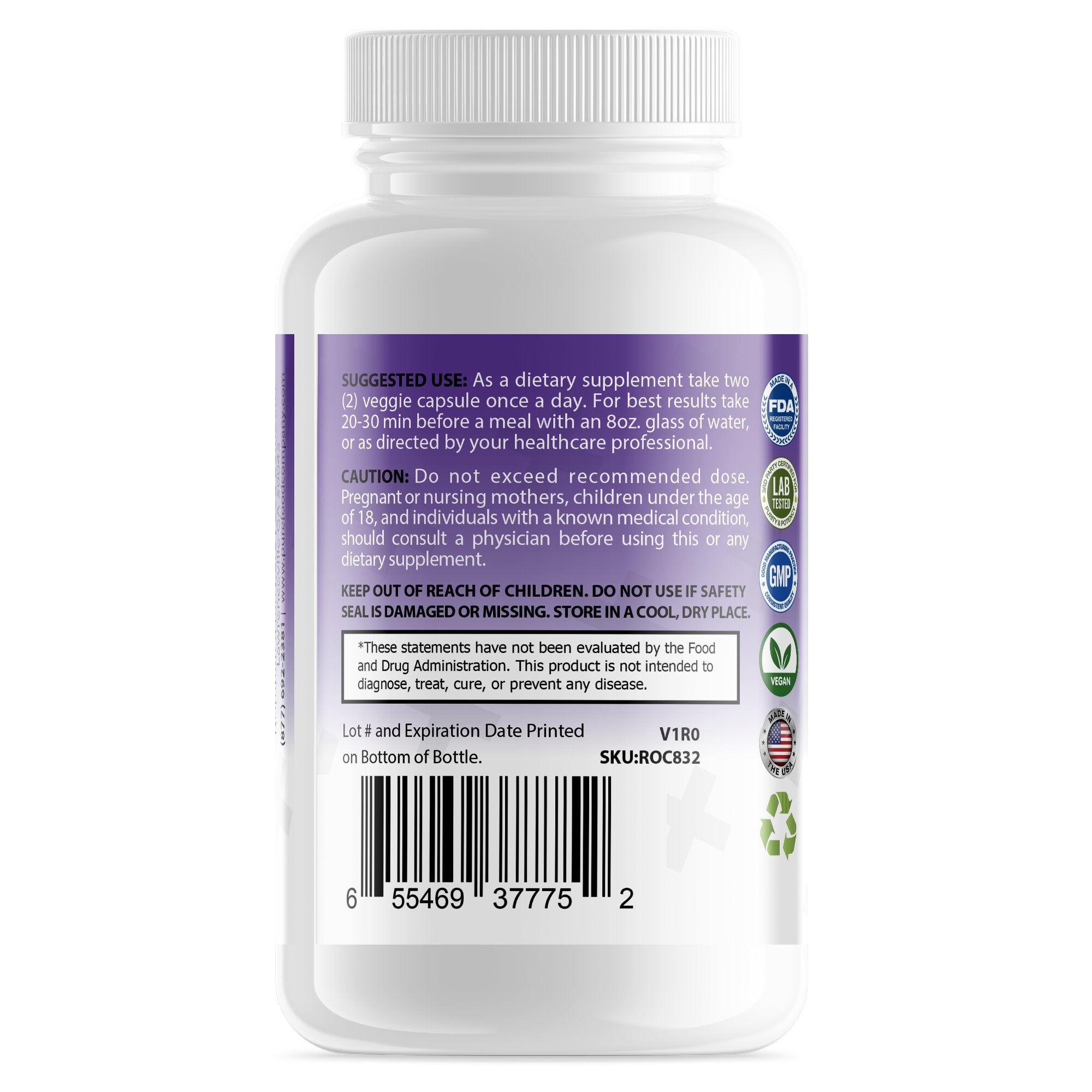 Pure Food IMMUNE (Elderberry + Zinc + Vitamin C) - 60 Capsules Unflavored Pure Food Digestive Health 
