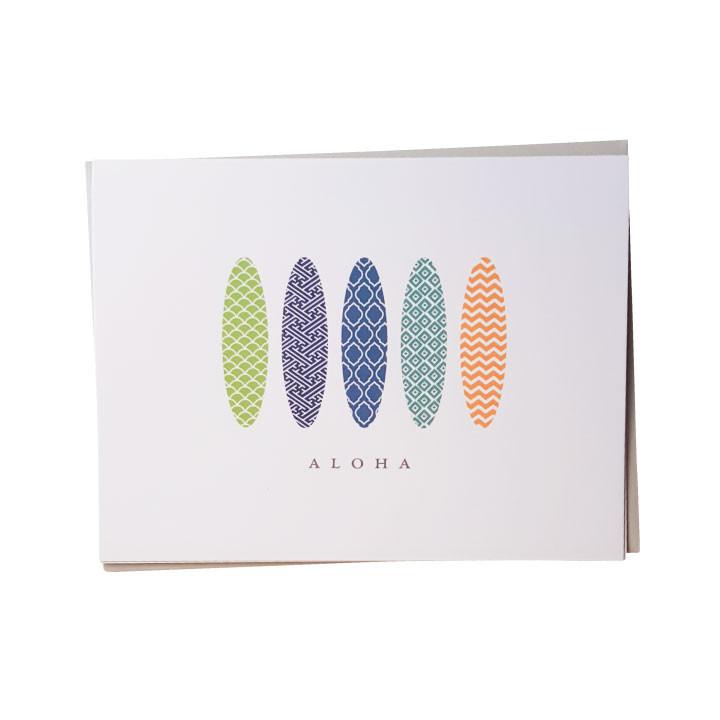 Aloha Print Surfboards Card Note Card Bradley &amp; Lily 