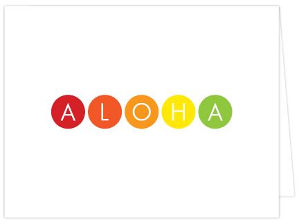 Aloha Dots Folded Note Cards - Single or Set of 6 Card Bradley &amp; Lily 