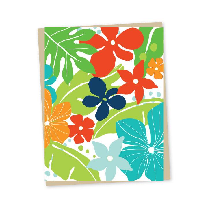 Tropical Brights Note Cards - Single or Set of 6 Note Card Bradley &amp; Lily 