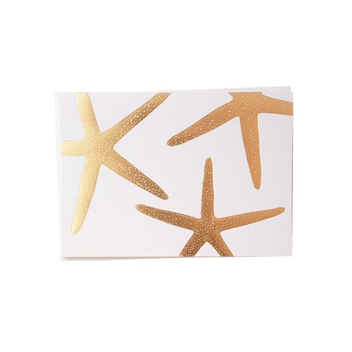 Starfish Gold Foil Note Cards Note Card Bradley & Lily 