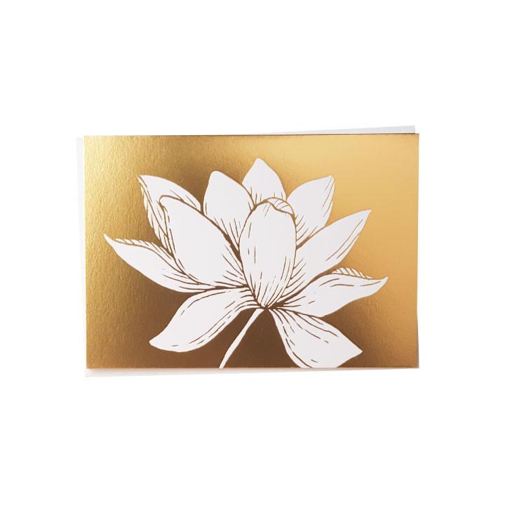 Gold Foil Lotus Card Note Card Bradley & Lily 
