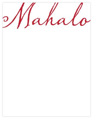 Mahalo Script Letterpress Note Cards - Set of 6 Card Bradley &amp; Lily 