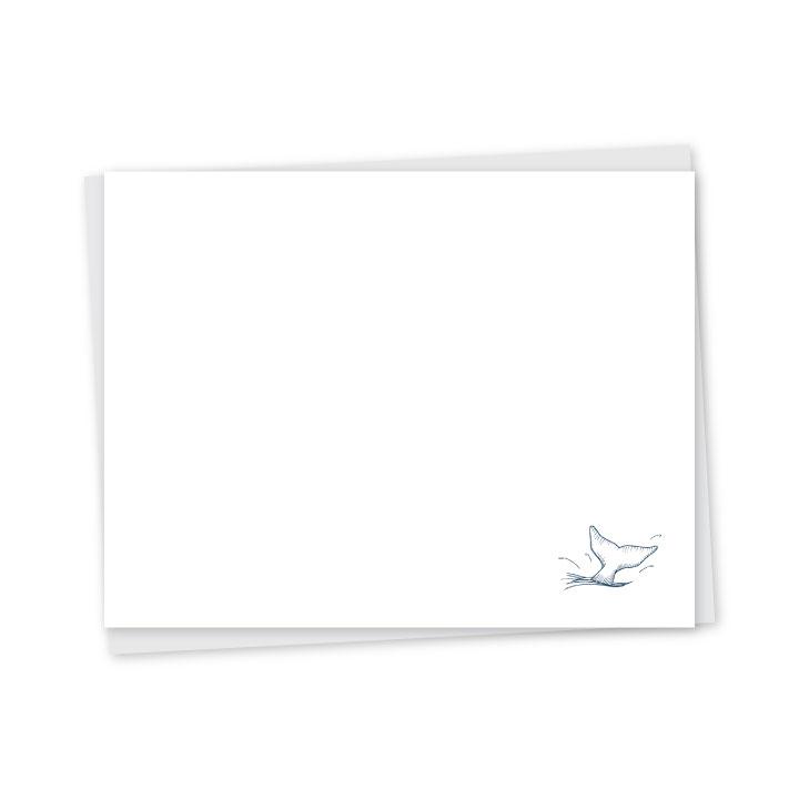 Whale Tail Letterpress Note Cards - Set of 6 Note Card Bradley &amp; Lily 