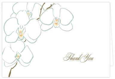 Orchid Thank You Folded Note Cards - Single or Set of 6 Card Bradley & Lily 