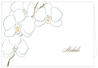 Orchid Mahalo Folded Note Cards - Single or Set of 6 Card Bradley & Lily 