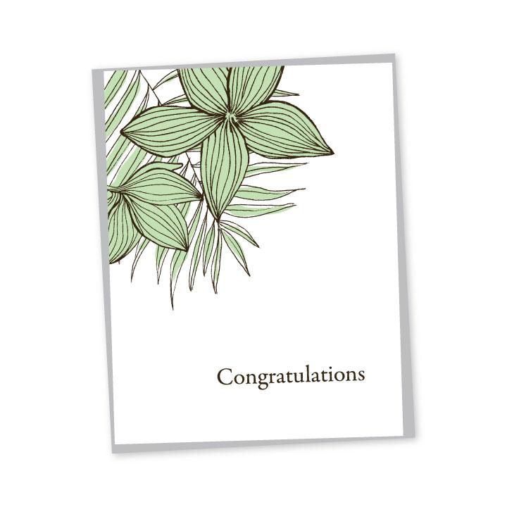 Plumeria Congratulations Letterpress Card Congratulations Card Bradley &amp; Lily 