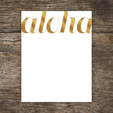Aloha Gold Foil A2 Flat Note Cards - Set of 6 Card Bradley &amp; Lily 