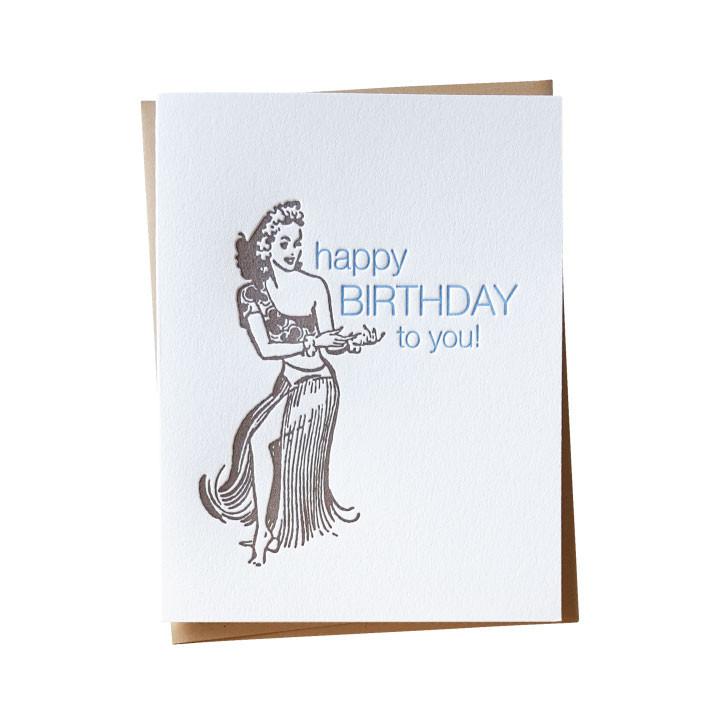 Hula Girl Birthday Card Greeting Card Bradley &amp; Lily 