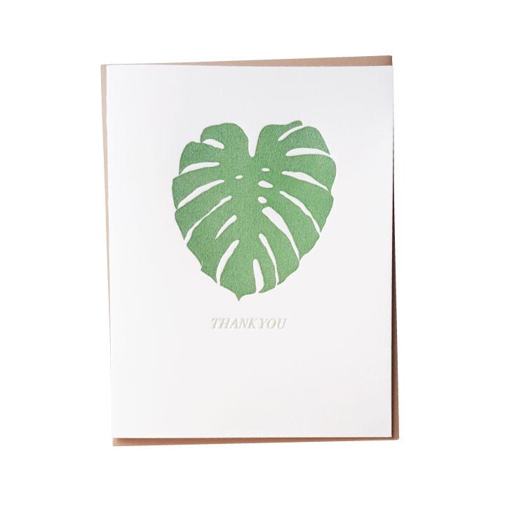 Monstera Thank You Card Greeting Card Bradley & Lily 