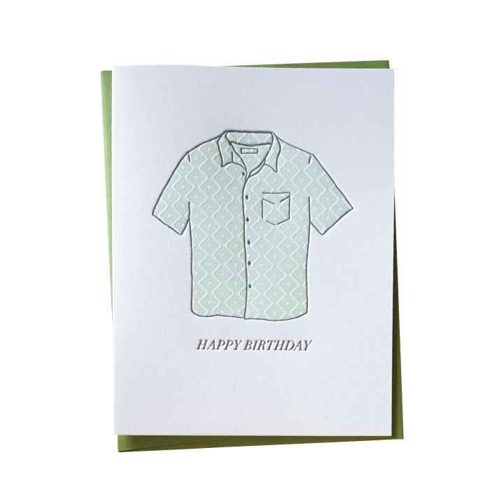 Aloha Shirt Birthday Card Greeting Card Bradley &amp; Lily 