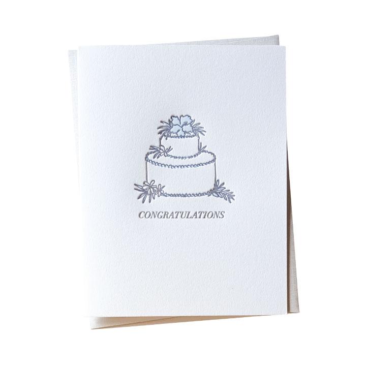Hibiscus Wedding Cake Letterpress Card Greeting Card Bradley & Lily 