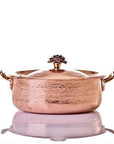 Copper Rondeau 11.5 qt with Flower Lid casserole Amoretti Brothers 