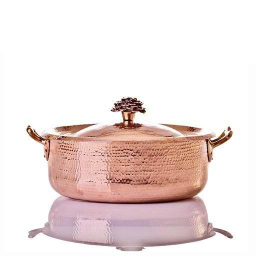 Copper Rondeau 7.8 qt with Flower Lid Pots Amoretti Brothers 