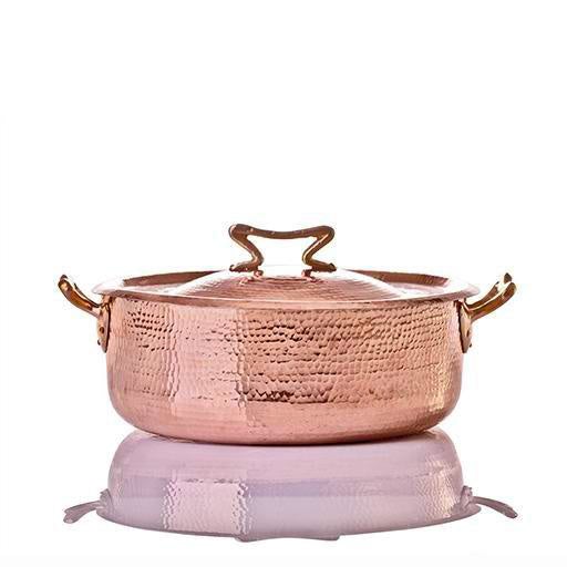 Copper Rondeau with Standard Lid, 11.5 qt casserole Amoretti Brothers 