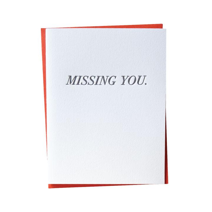 Simple Missing You Letterpress Card Greeting Card Bradley &amp; Lily 