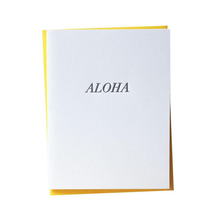 Simple Aloha Letterpress Card Greeting Card Bradley &amp; Lily 