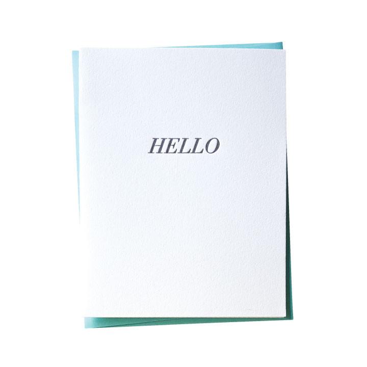 Simple Hello Letterpress Card Greeting Card Bradley &amp; Lily 