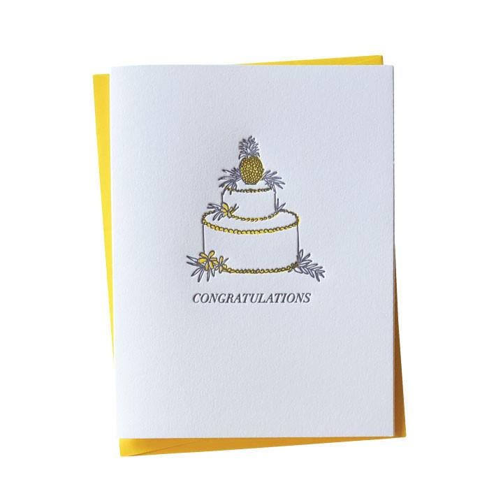 Pineapple Wedding Cake Card Greeting Card Bradley &amp; Lily 
