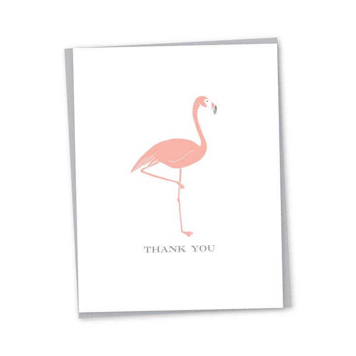 Thank You Flamingo Letterpress Card Thank You Card Bradley &amp; Lily 