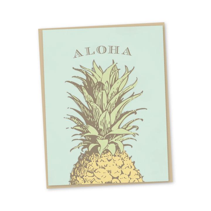 Vintage Pineapple Aloha Note Card Note Card Bradley & Lily 