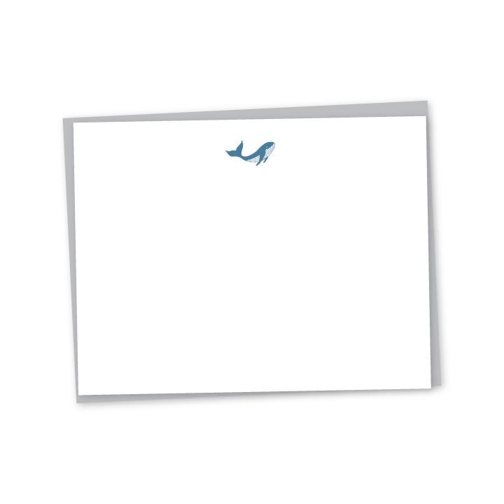 Whale Letterpress Note Cards - set of 6 Note Card Bradley & Lily 