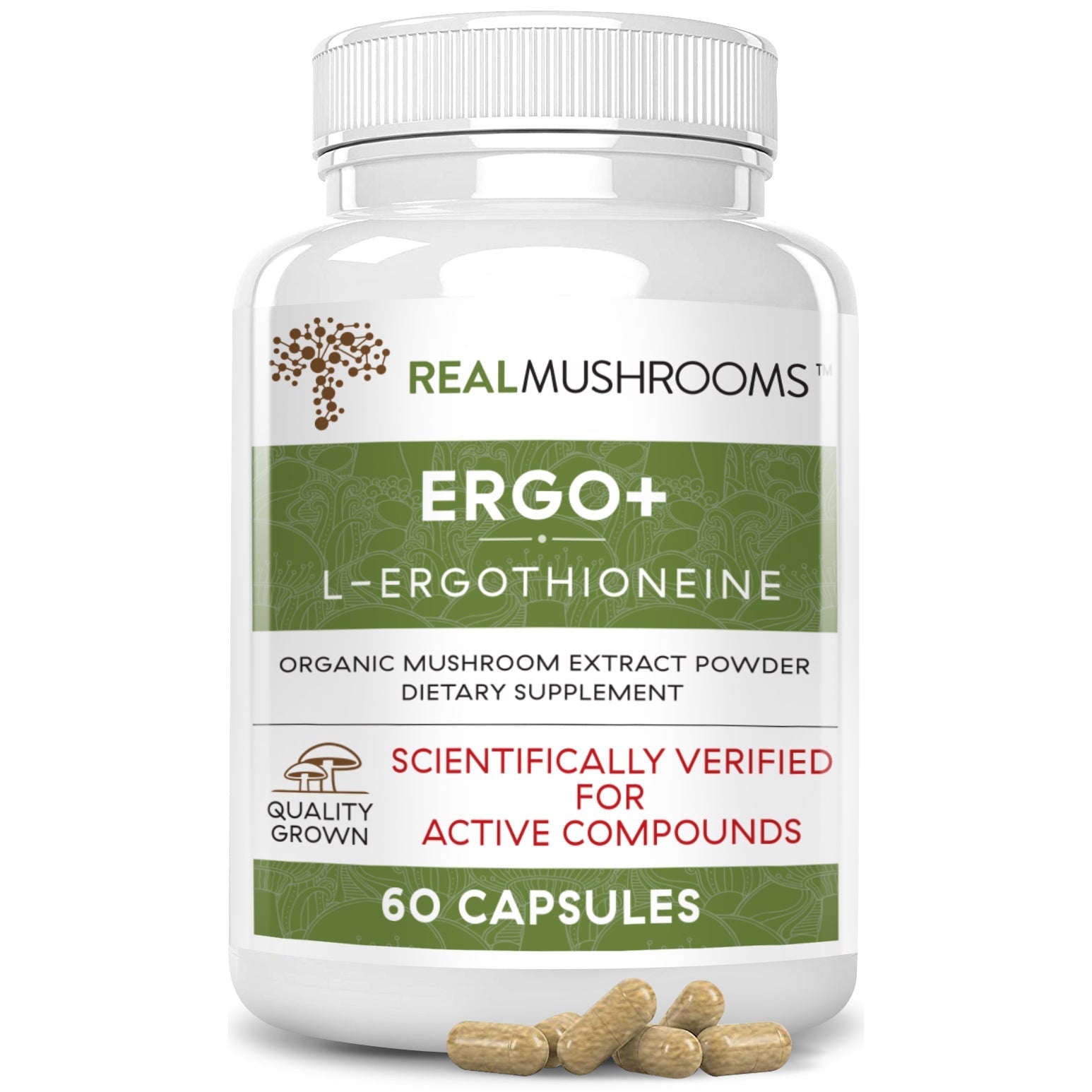 Ergo+ Ergothioneine Supplement Mushroom Extracts Real Mushrooms 