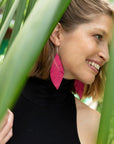 Sterling Silver and Leather Feather Earrings Jewelry Deux Mains 