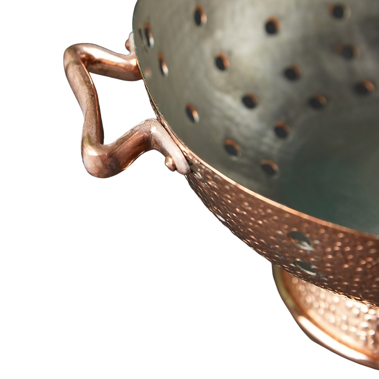 Copper Colander 12.5&quot; with Brass Handles Colanders Amoretti Brothers 