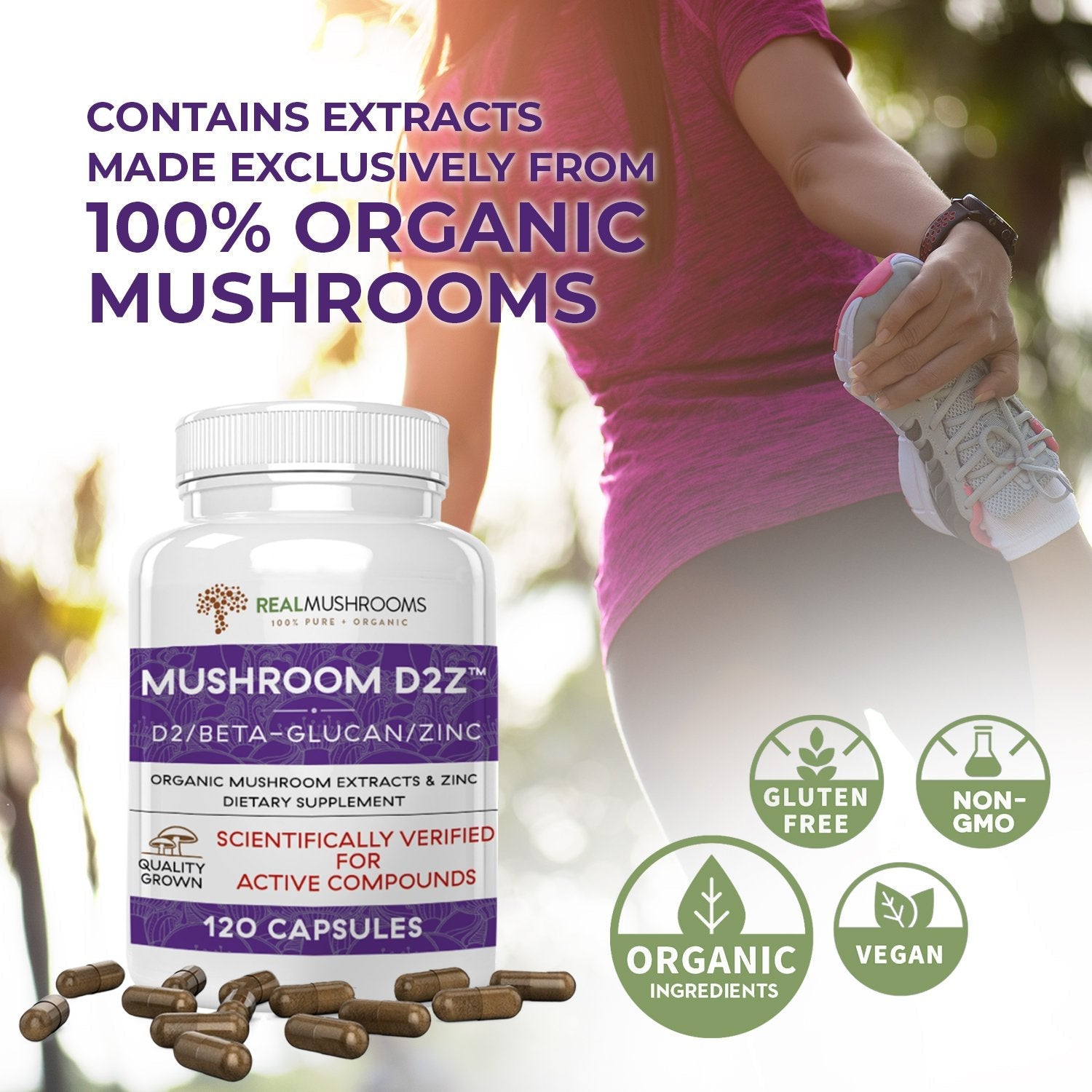 Mushroom D2Z Capsules Real Mushrooms 