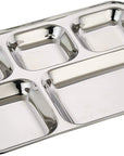 Ecozoi Stainless Steel Portion Control Dinner Plates with Dividers - 5 Compartments, 2 Pack Ecozoi 