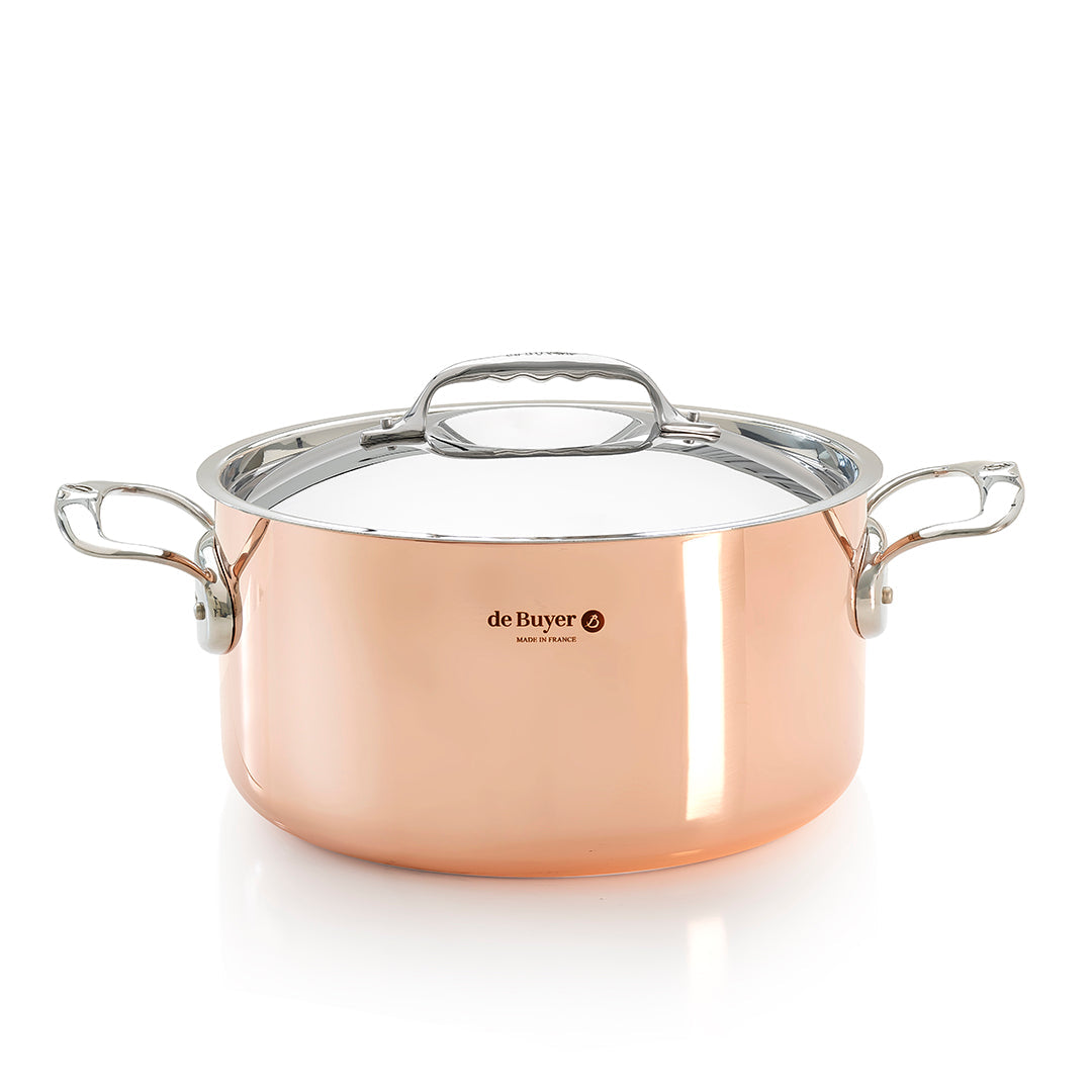 INOCUIVRE SERVICE Copper Stew Pan with Brass Handles - Mini Set of 2