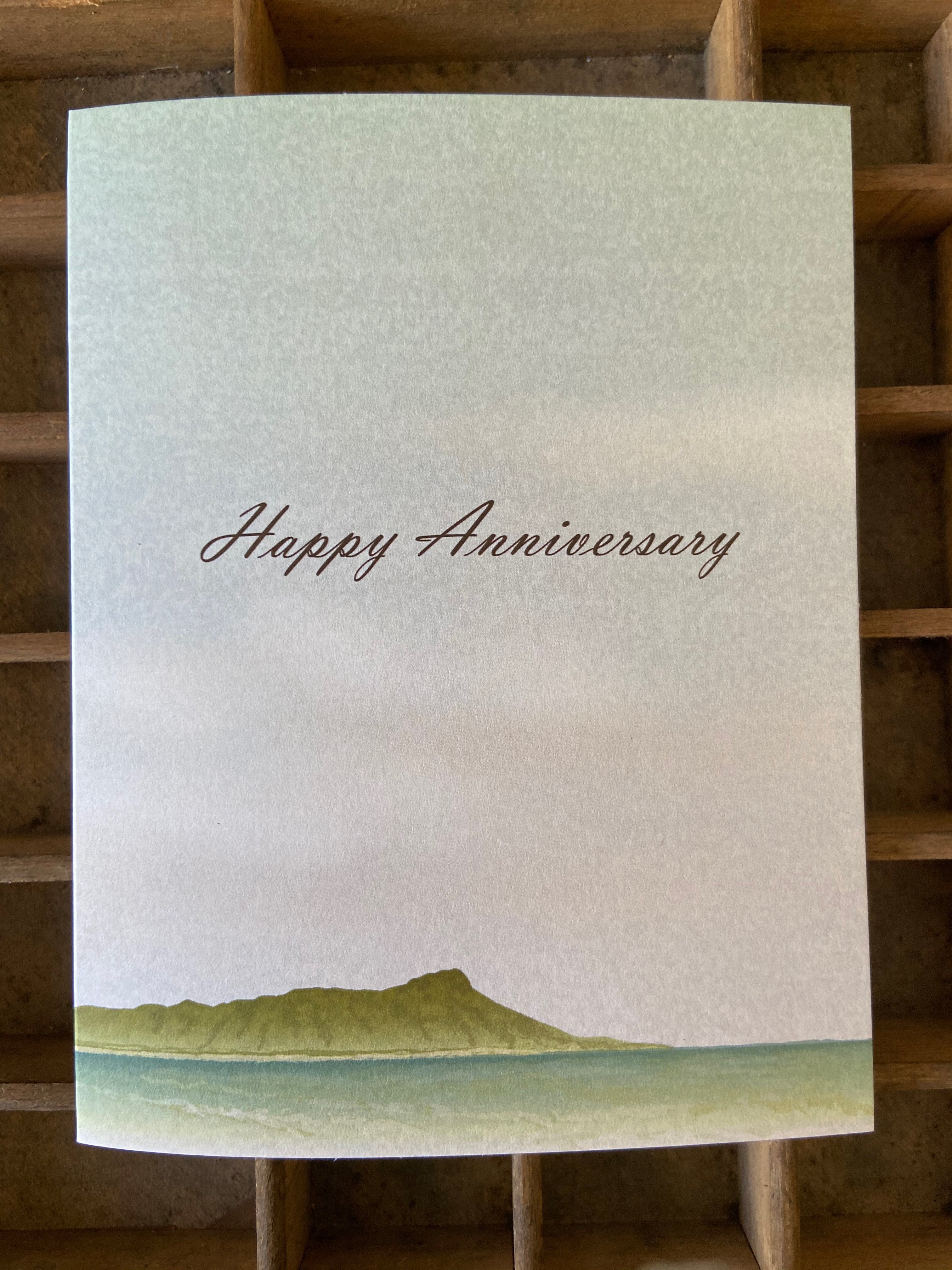 Diamond Head Happy Anniversary Folded Card Greeting Card Bradley & Lily 