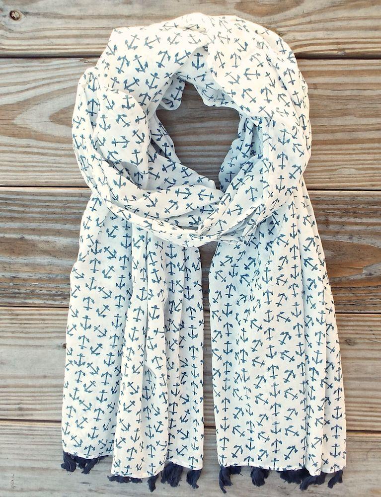 Anchor Blue Scarf Scarves Passion Lilie 
