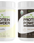 Pure Food Plant Based Protein Powder Bundle Pack: (1) RAW CACAO + (1) VANILLA Protein Powder Pure Food Digestive Health 