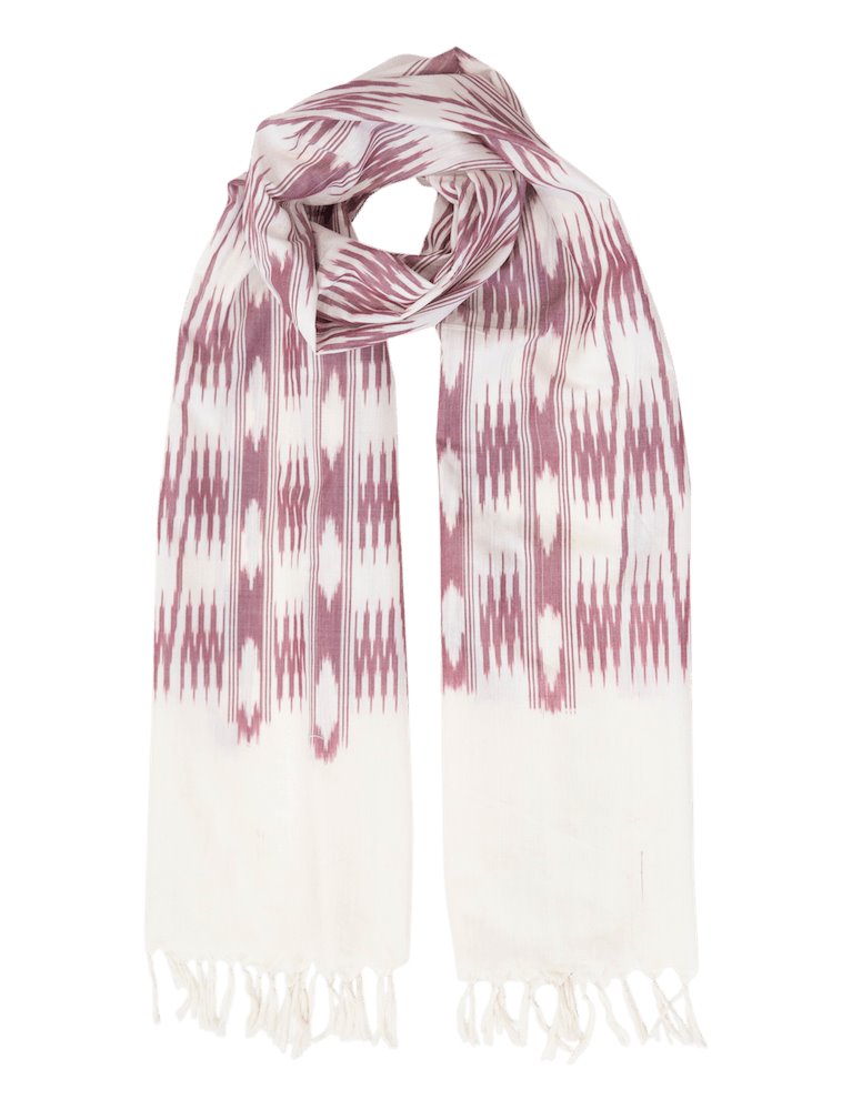 Cream &amp; Pink Banded Stripes Scarf Scarf Passion Lilie 