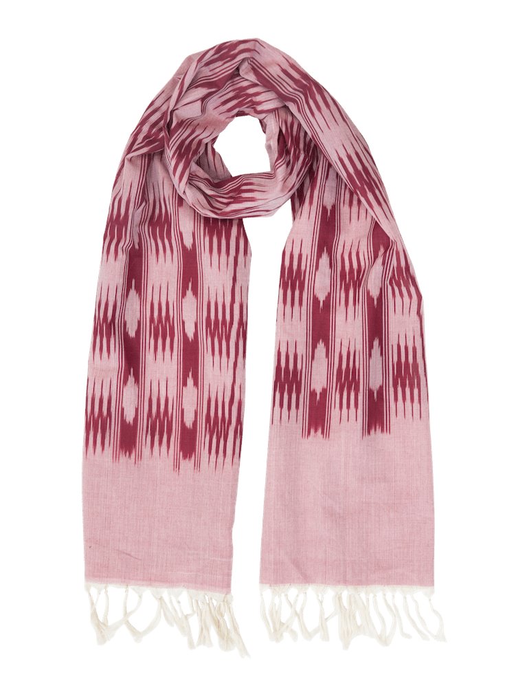 Pink & Burgundy Banded Stripes Scarf Scarf Passion Lilie 