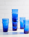 Moroccan Beldi Glassware - Set of 6 Glassware Verve Culture Blue 