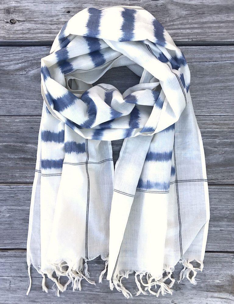 Blue Striped Scarf Scarves Passion Lilie 