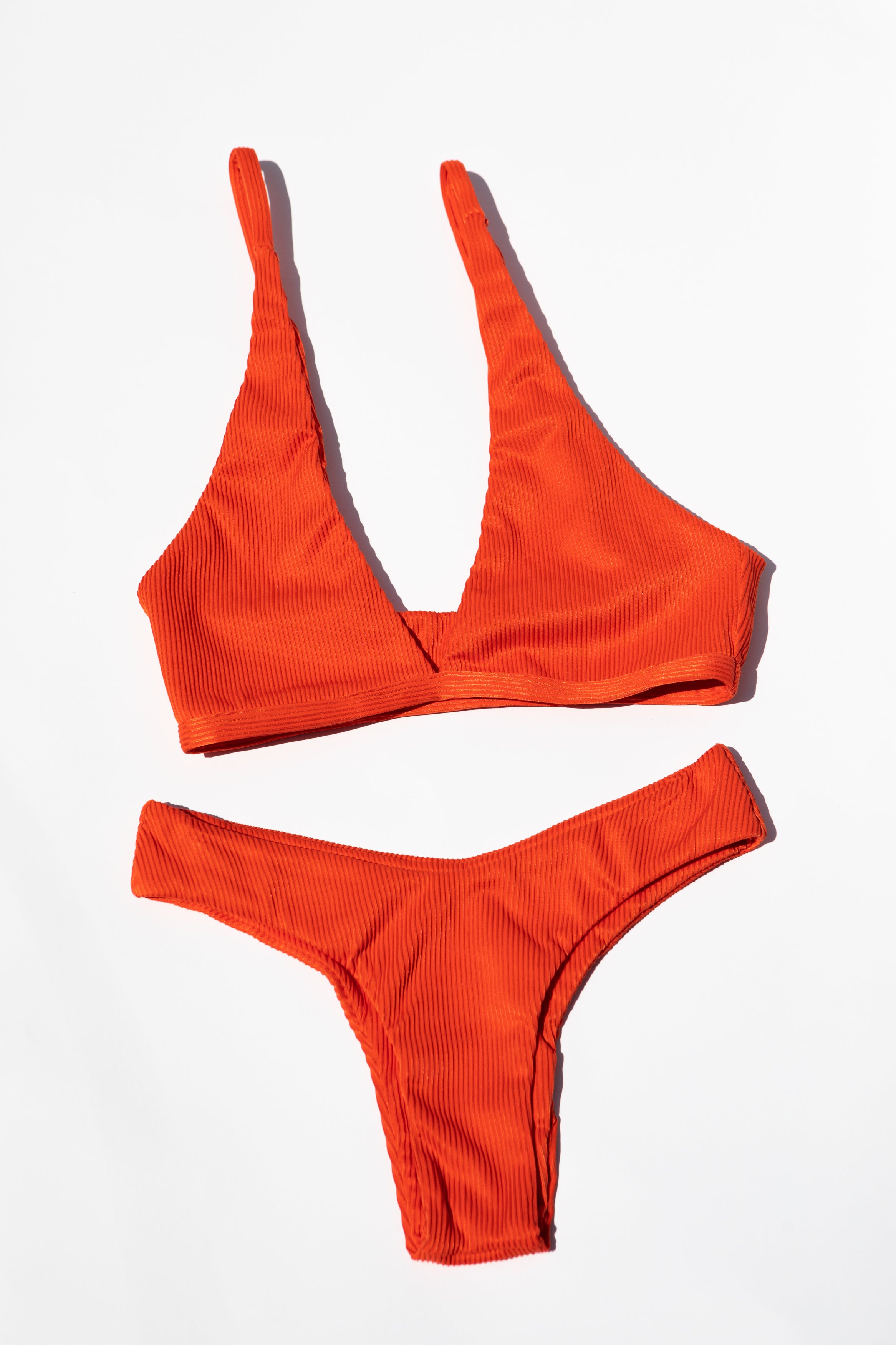 Coral Adjustable Plunge Bikini Top Bold Swimwear 