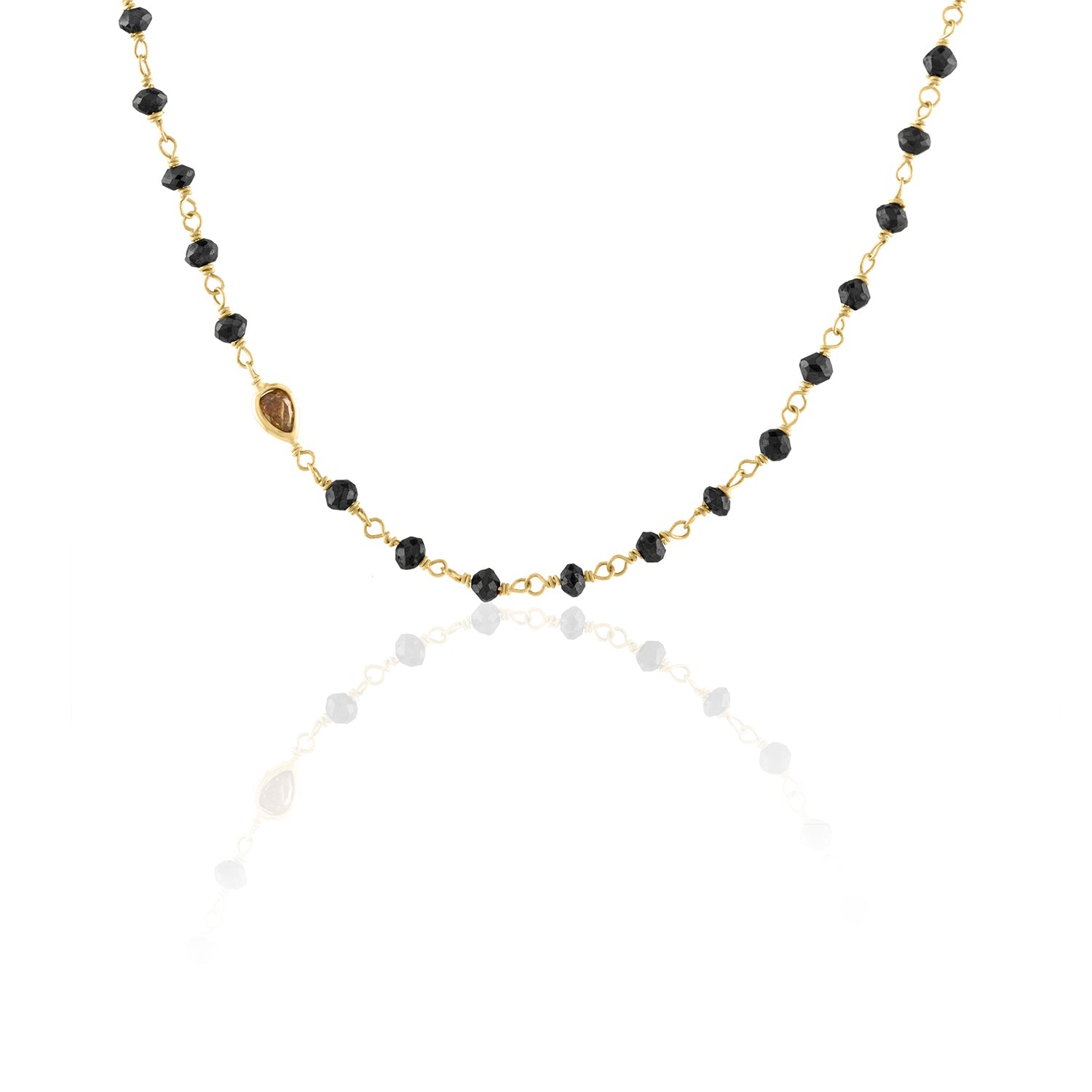 Black Diamond Bead Chain with Colored Diamond Accent Chains Debra Navarro 