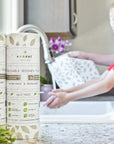 Bamboo Kitchen Paper Towels, Reusable Unpaper Towels, 4 Pack, Extra Thick Rolls Paper Towels Ecozoi 