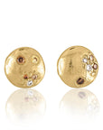 Sand Pave Disc Earrings