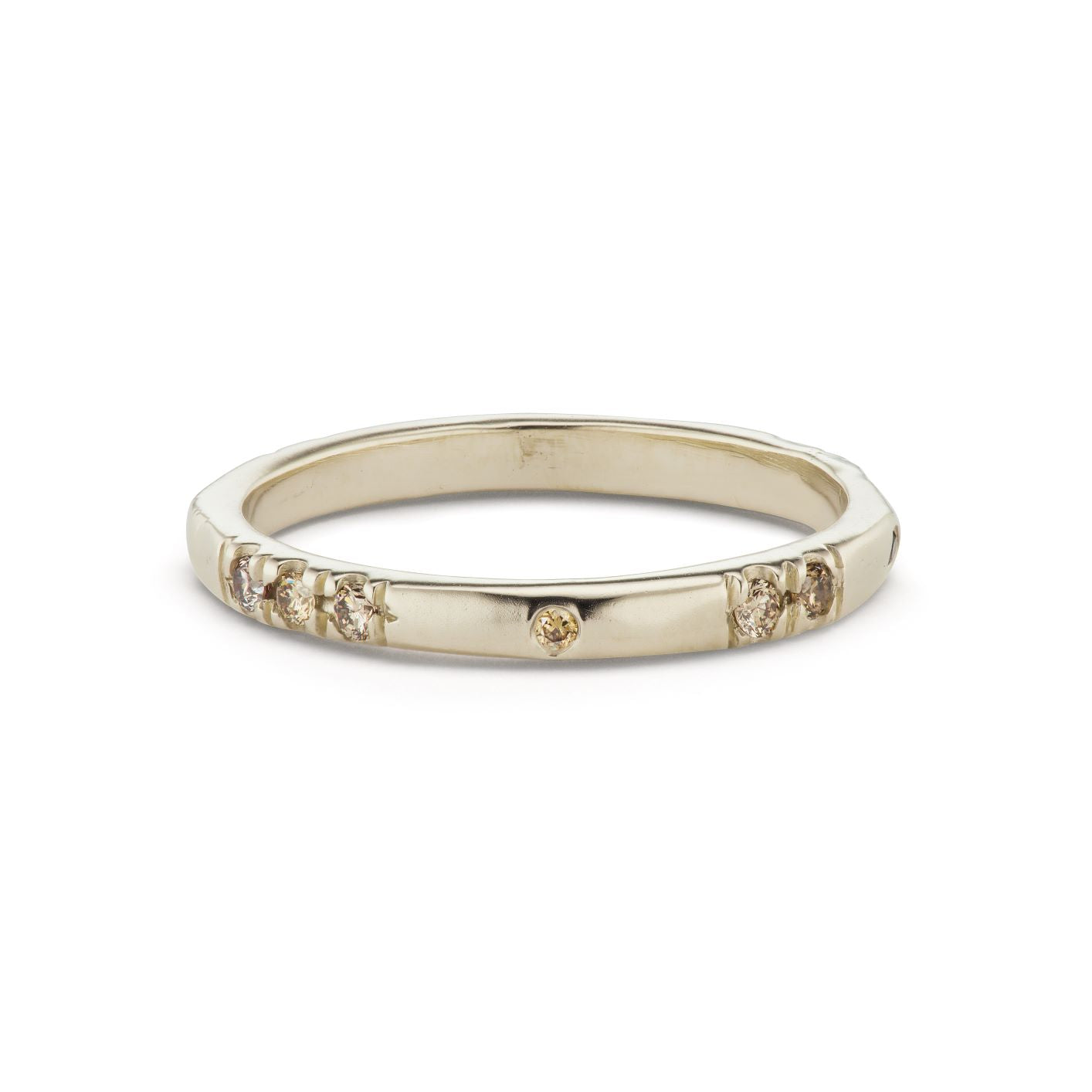 Sand Pave Band - White Gold